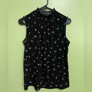 ELLE Ditsy Floral Turtle Neck Camisole Tank Top